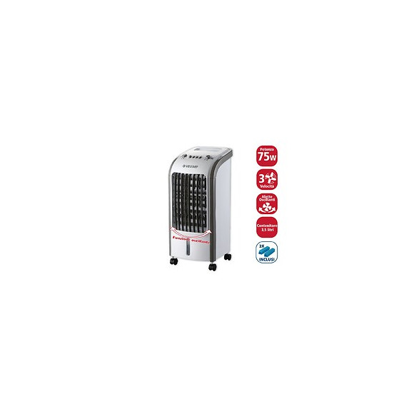 Rafraichisseur Évaporatif 75w, 3 Vitesses, Sur Roues. Blanc