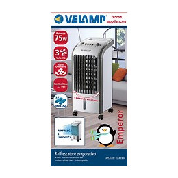 Rafraichisseur Évaporatif 75w, 3 Vitesses, Sur Roues. Blanc