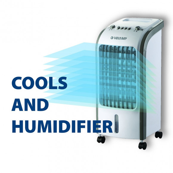 Rafraichisseur Évaporatif 75w, 3 Vitesses, Sur Roues. Blanc