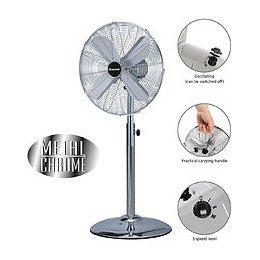 Mistral3 : Ventilateur Sur Pied 40 Cm, En Métal Chromé