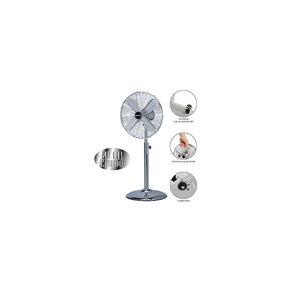 Mistral3 : Ventilateur Sur Pied 40 Cm, En Métal Chromé