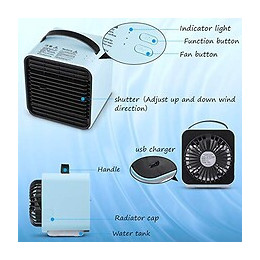 Mini Ventilateur Et Rafraîchisseur D’air. Avec Ioniseur. Rechargeable