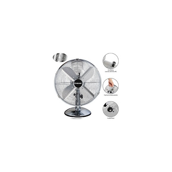 Bora3: Ventilateur De Table 30 Cm, En Métal Chromé