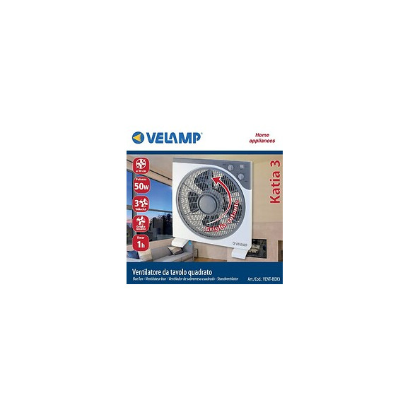 Katia3 : Ventilateur Type Box Fan 30 Cm Avec Minuteur