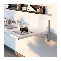 Emuca Lot De 4 Supports D'étagères Pliables., 300, Peint En Blanc, Acier