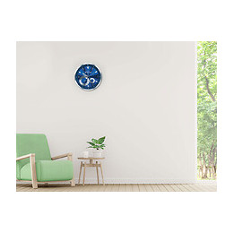 Station Météo Analogique De Mural Bleu Métallisé