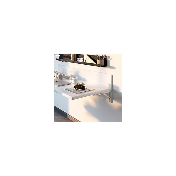 Emuca Lot De 4 Supports D'étagères Pliables., 200, Peint En Blanc, Acier