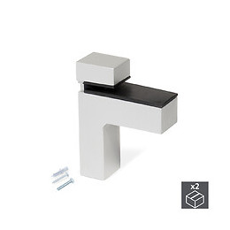 Emuca Support Squad 2 Pour Étagère En Bois Ou Verre, 2, Peint En Aluminium, Plastique Et Zamak