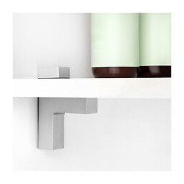 Emuca Support Squad 2 Pour Étagère En Bois Ou Verre, 2, Peint En Aluminium, Plastique Et Zamak