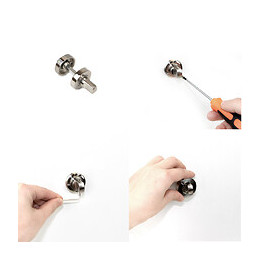 Emuca Jeu Rosace De Condamnation Avec Rosace Ronde Pour Porte Intérieur, Diamètre 35 Mm, Zamak, Nickel Satiné, 5 Un