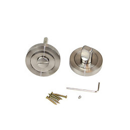 Emuca Jeu Rosace De Condamnation Avec Rosace Ronde Pour Porte Intérieur, Diamètre 50 Mm, Zamak, Nickel Satiné, 5 Un