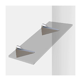 Emuca Support Halcón Pour Étagère En Bois Ou Verre, 2, Peint En Nickel Mat, Plastique Et Zamak