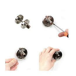 Emuca Jeu Rosace De Condamnation Avec Rosace Ronde Pour Porte Intérieur, Diamètre 50 Mm, Zamak, Nickel Satiné, 5 Un