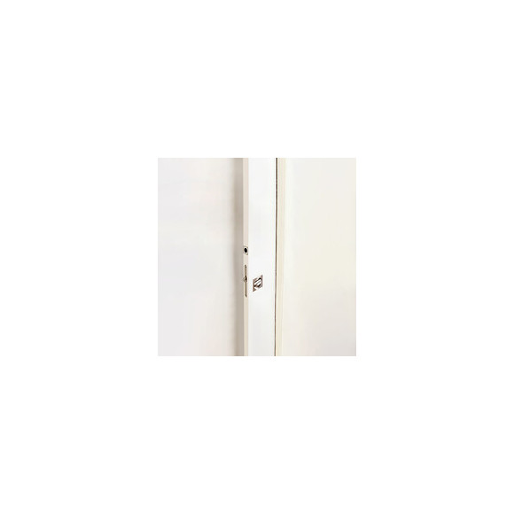 Emuca Kit De Serrure À Condamnation Carrée Pour Porte Coulissante, Acier, Nickel Satiné.