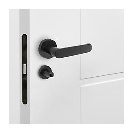 Emuca Jeu Rosace De Condamnation Avec Rosace Ronde Pour Porte Intérieur, Diamètre 35 Mm, Zamak, Noir, 5 Un.