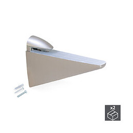 Emuca Support Halcón Pour Étagère En Bois Ou Verre, 2, Peint En Nickel Mat, Plastique Et Zamak