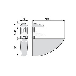 Emuca Support Aguila Pour Étagère En Bois Ou Verre, 2, Peint En Aluminium, Plastique Et Zamak
