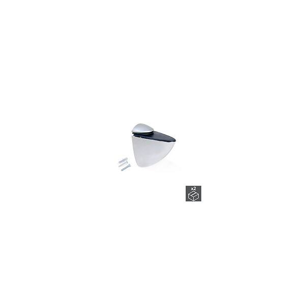 Emuca Support Mirlo Pour Étagère En Bois Ou Verre, 2, Peint En Aluminium, Plastique Et Zamak