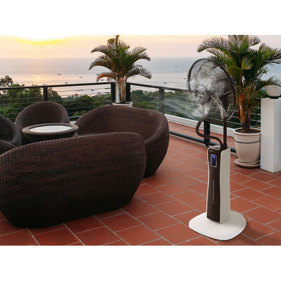 Ventilateur Brumisateur 40 Cm Oscillant Avec Télécommande  Idéal Pour Les Milieux Ouverts