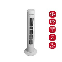 Ventilateur À Colonne 73 Cm, 3 Vitesses, Avec Minuterie