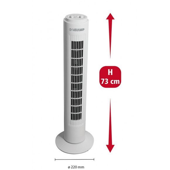 Ventilateur À Colonne 73 Cm, 3 Vitesses, Avec Minuterie