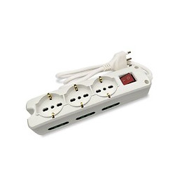 Multiprise Italienne 9 Entrées, Câble De 1,5 M Et Interrupteur Lumineux