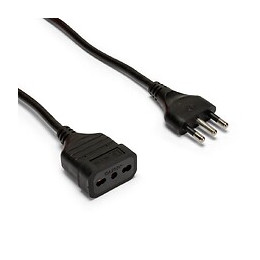 Rallonge Italienne 3 Mètres. Fiche Et Prise 16a. Câble Noir3g1 Mm²