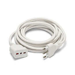 Rallonge Italienne 5 M: Fiche Et Prise 16a, Blanc - Câble 3g0,75 Mm²