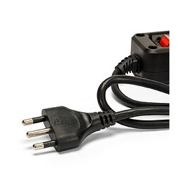 Multiprise Italienne 5 Schuko + 10/16a. Avec Interrupteur, Câble 1m Et Fiche 16a