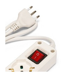 Multiprise Italienne 3 Entrées, Câble De 1,5 M Et Prise Compacte