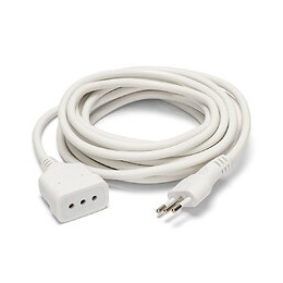 Rallonge Italienne 3 M: Fiche Et Prise 10a, Blanc - Câble 3g0,75 Mm²