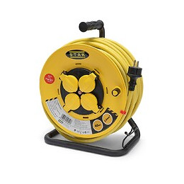 Enrouleur De Chantier, 4 Prises, 3g2.5, 40 Mètres , Nf, Ip44. Platine Fixe Et Guide Cable