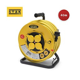 Enrouleur De Chantier, 4 Prises, 3g2.5, 40 Mètres , Nf, Ip44. Platine Fixe Et Guide Cable