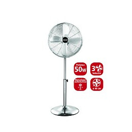 Ventilateur Sur Pied De 40 Cm En Métal Chromé. 3 Vitesses