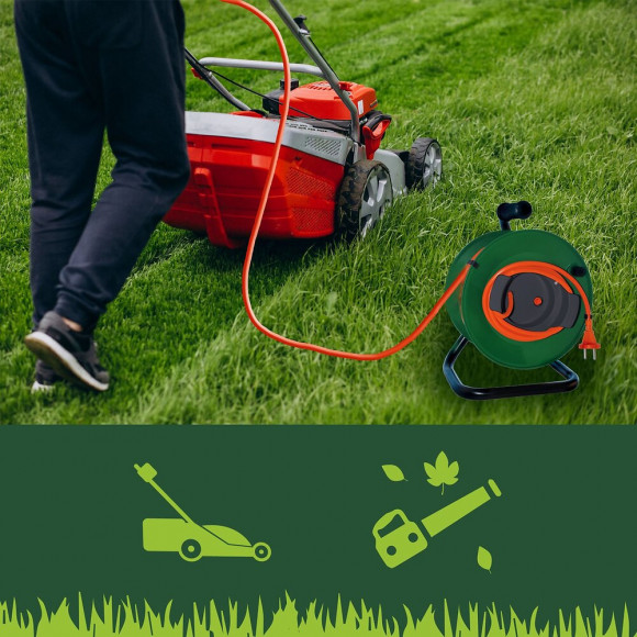 Rallonge Électrique De Jardin 40 Mètres Avec Enrouleur, Câble 2g1.6