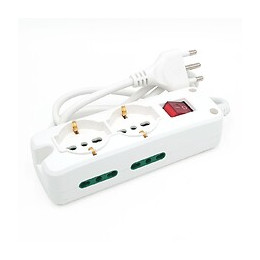 Multiprise Italienne 6 Entrées, Câble De 1,5 M Et Interrupteur Lumineux