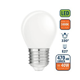Ampoule À Filament Led Opal, Mini-sphérique P45, 4w / 470lm, Culot E27, 3000k