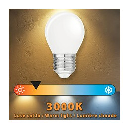 Ampoule À Filament Led Opal, Mini-sphérique P45, 4w / 470lm, Culot E27, 3000k