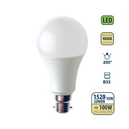 Ampoule Led Smd, Standard A60, 15w / 1520lm, Culot B22 (france), 4000k