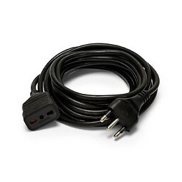 Rallonge Italienne 10mt Fiche 16a Et Prise 10/16a, Câble 3g1 Mm² Noir