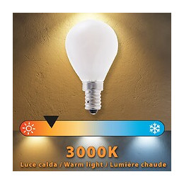 Ampoule À Filament Led Opal, Mini-sphérique P45, 4w / 470lm, Culot E14, 3000k