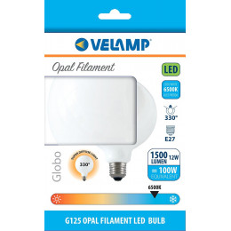Ampoule À Filament Led Opal, Globe G125, 12w / 1500lm, Culot E27, 6500k