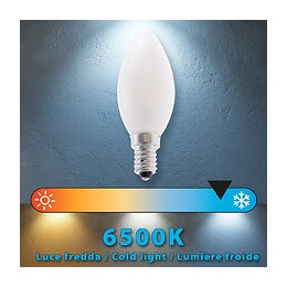 Ampoule À Filament Led Opal, Olive C35, 4w / 470lm, Culot E14, 6500k