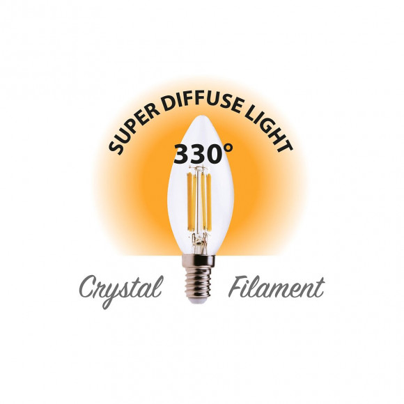 Ampoule À Filament Led, Olive C35, 4w / 470lm, Culot E14, 4000k