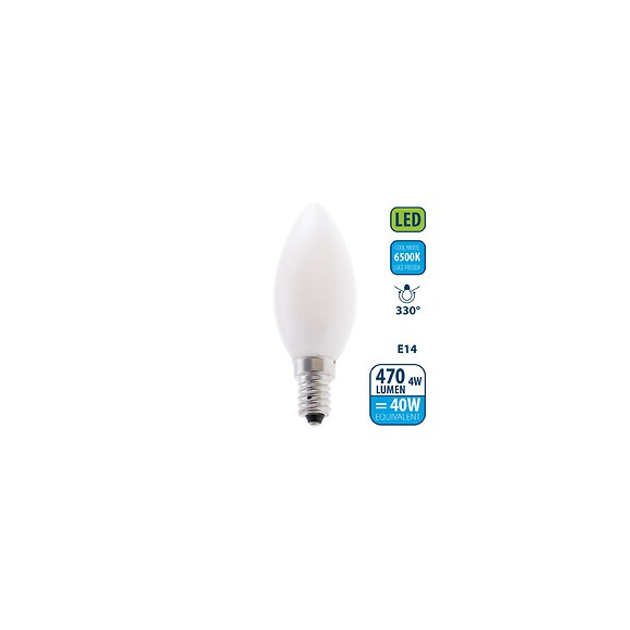 Ampoule À Filament Led Opal, Olive C35, 4w / 470lm, Culot E14, 6500k