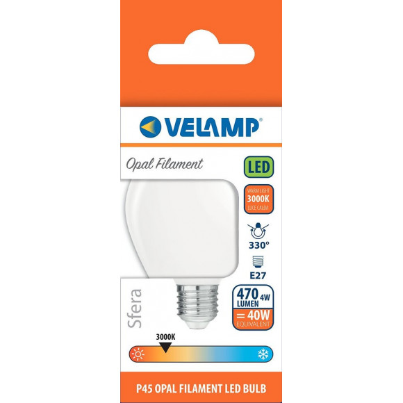 Ampoule À Filament Led Opal, Mini-sphérique P45, 4w / 470lm, Culot E27, 3000k