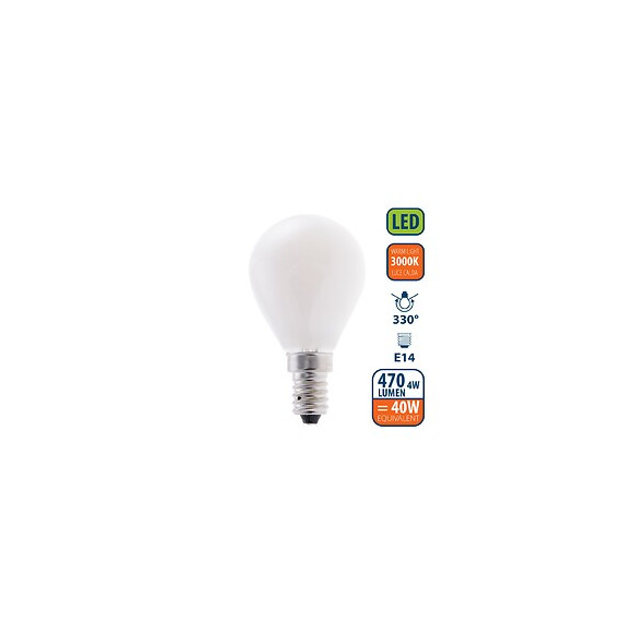 Ampoule À Filament Led Opal, Mini-sphérique P45, 4w / 470lm, Culot E14, 3000k