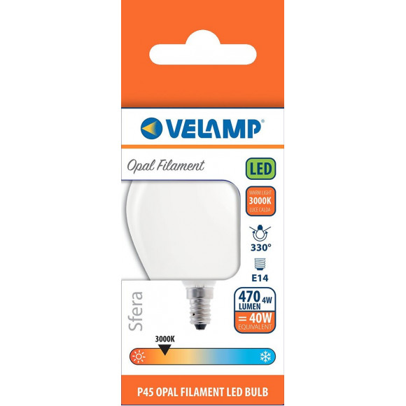 Ampoule À Filament Led Opal, Mini-sphérique P45, 4w / 470lm, Culot E14, 3000k
