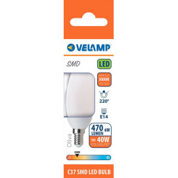 Ampoule Led Smd, Olive C37, 6w / 470lm, Culot E14, 3000k