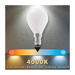 Ampoule À Filament Led Opal, Mini-sphérique P45, 4w / 470lm, Culot E14, 4000k
